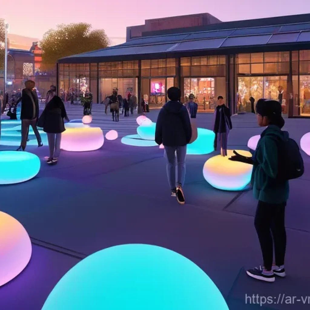 메타버스 플랫폼 개발을 위한 성공 사례 분석 - **Vibrant Metaverse Community Gathering:** A wide shot of a bustling, futuristic metaverse plaza at ...